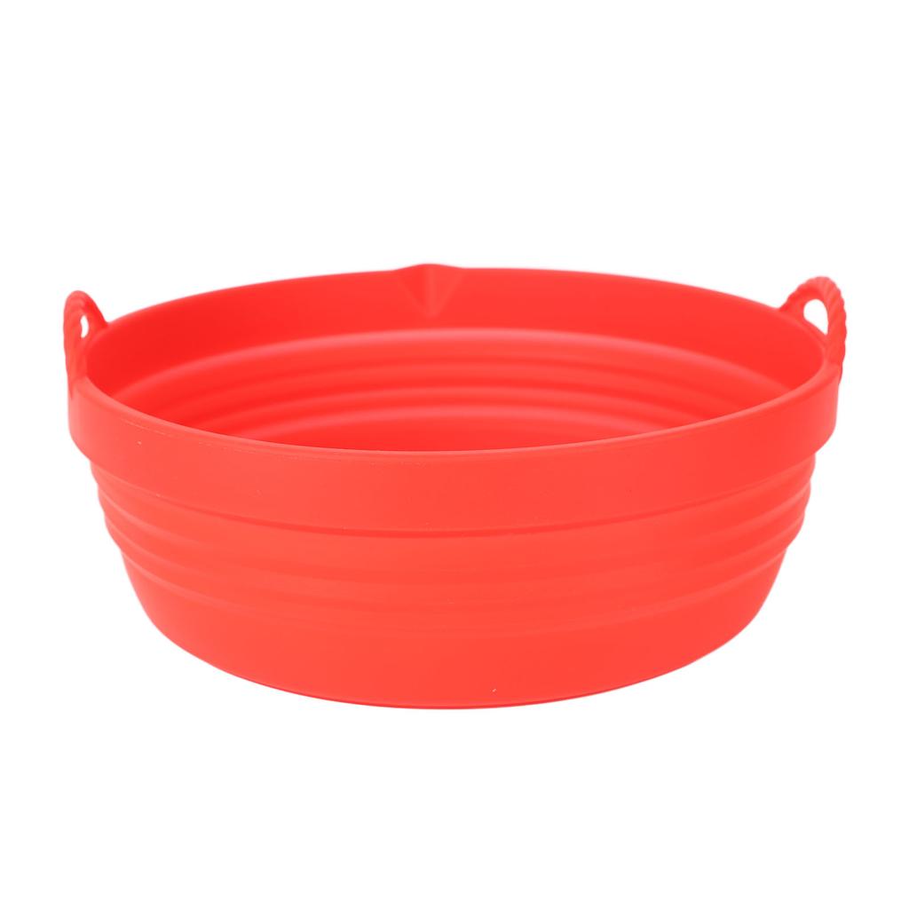 Fryer Silicone Liner Foldable Round Wavy Stripe Heat Resistant Reusable Fryer Pot for Fryer Accessory