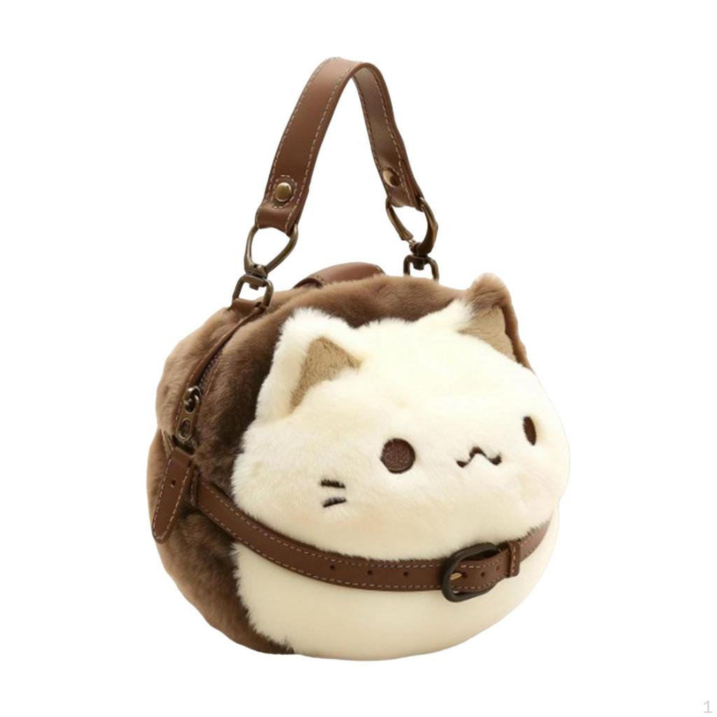 Katzen-Plüschtasche für Geburtstage Geldbörse Stofftier Umhängetasche