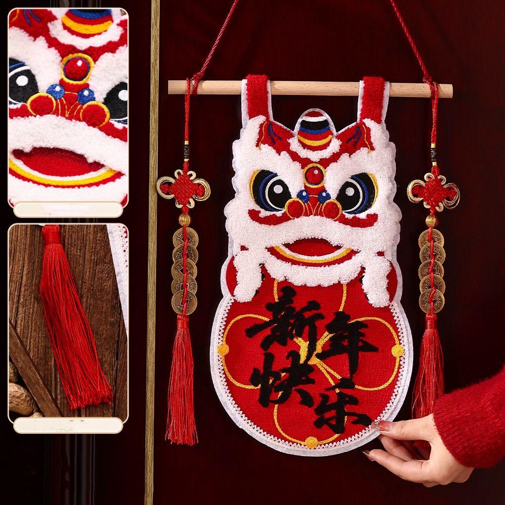 Lion Dance New Year Decorations Exquisite Handmade Spring Festival Decoration Traditional with Tassel Year Horse Pendants