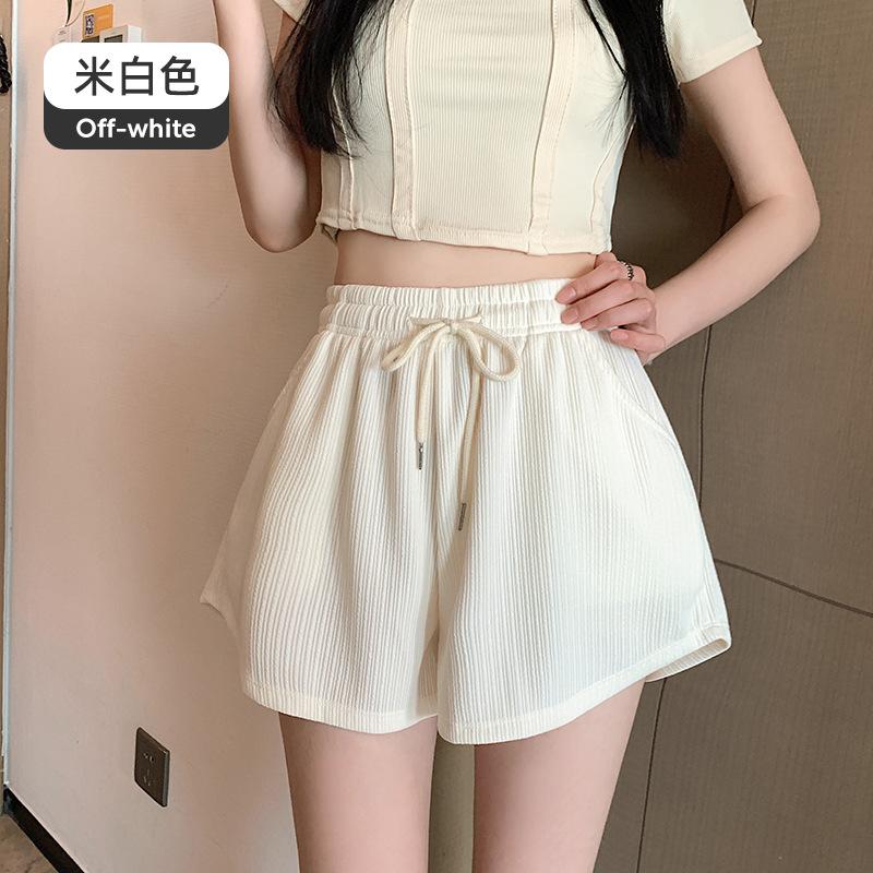 Loose Flesh-shielding Thin Casual Wide-leg Pants Women Thin Wear High-waisted Drawstring Sports Shorts