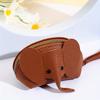 Cute Elephant 1pc Coin Purse with Wrist Strap Artificial Leather Zippered Pouch, Large Capacity Storage for Coins, Lipstick, Bank Cards Key Organizer