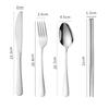 4-teiliges/Set Wiederverwendbares Praktisches Geschirrset mit Aufbewahrungskoffer Edelstahl Tragbares Besteckset Silberbesteckset für Mittagessen Camp