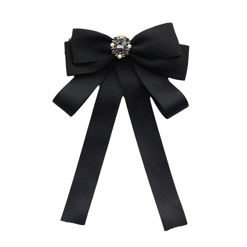 Shirt Bow Brooch Tie Women'S Black College Student School Uniform Graduation Temperament Collar Pin