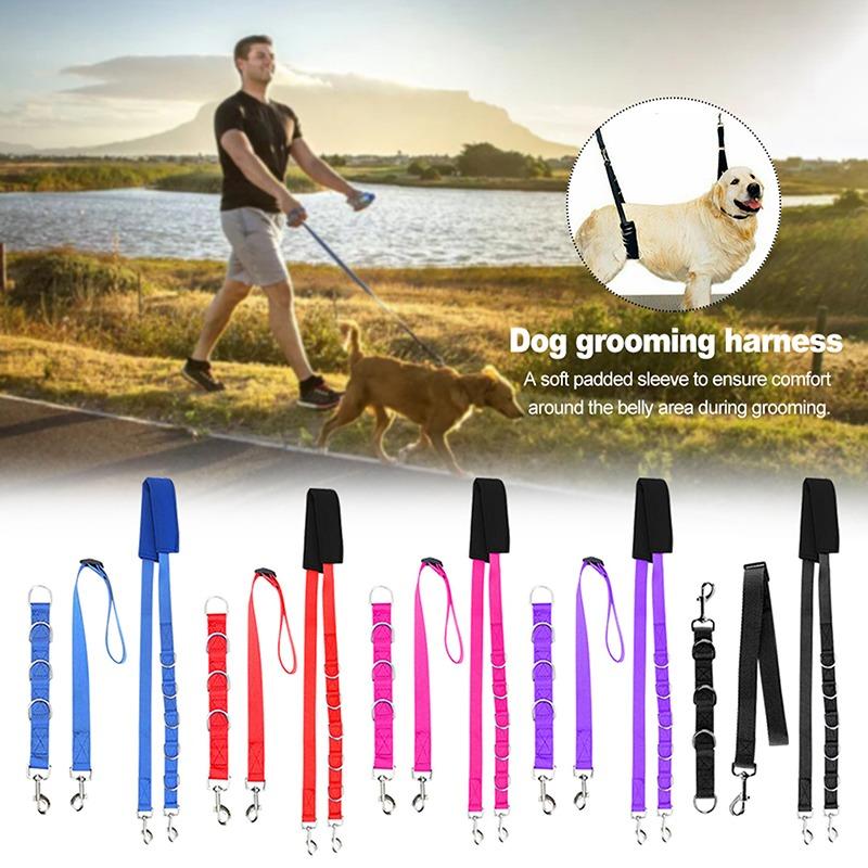 3pcs Strap Grooming Dog Restraint, Belly Pad Bathing Harness, durable and practical for Trim Pet Hair, bow pull