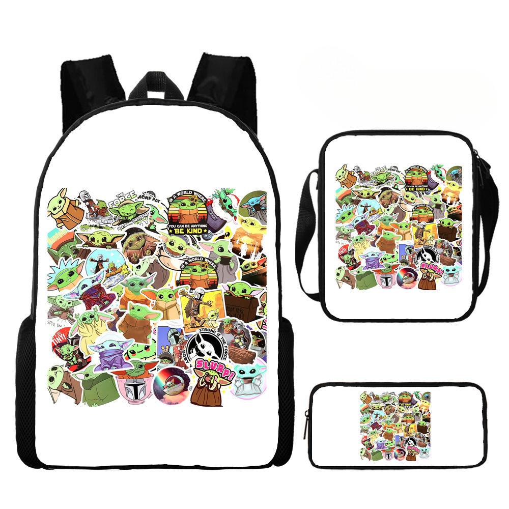 STAR WARS Backpack Baby Yoda Kids School Bag Student Double Shoulder Bag Green