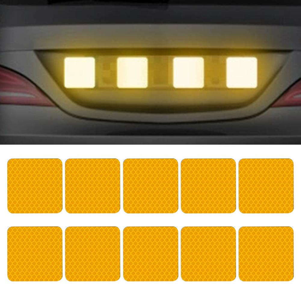 10pcs new Car Bumper Reflective Stickers Reflective Warning Strip Tape Secure Reflector Stickers Decals Safety Warning