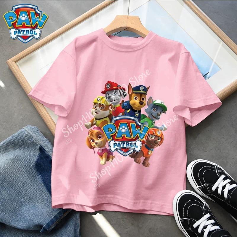 Paw Patrol Cute Kids T-Shirt Anime Game Cartoon Boys and Girls Street Casual Short Sleeve Top