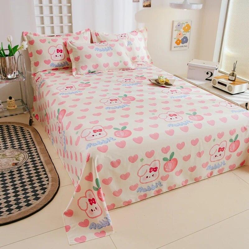 Prosta bawełniana drukowana prześcieradło Nowoczesne duże prześcieradło Wygodna narzuta studencka Cztery pory roku Uniwersalna pyłoszczelna prześcieradło