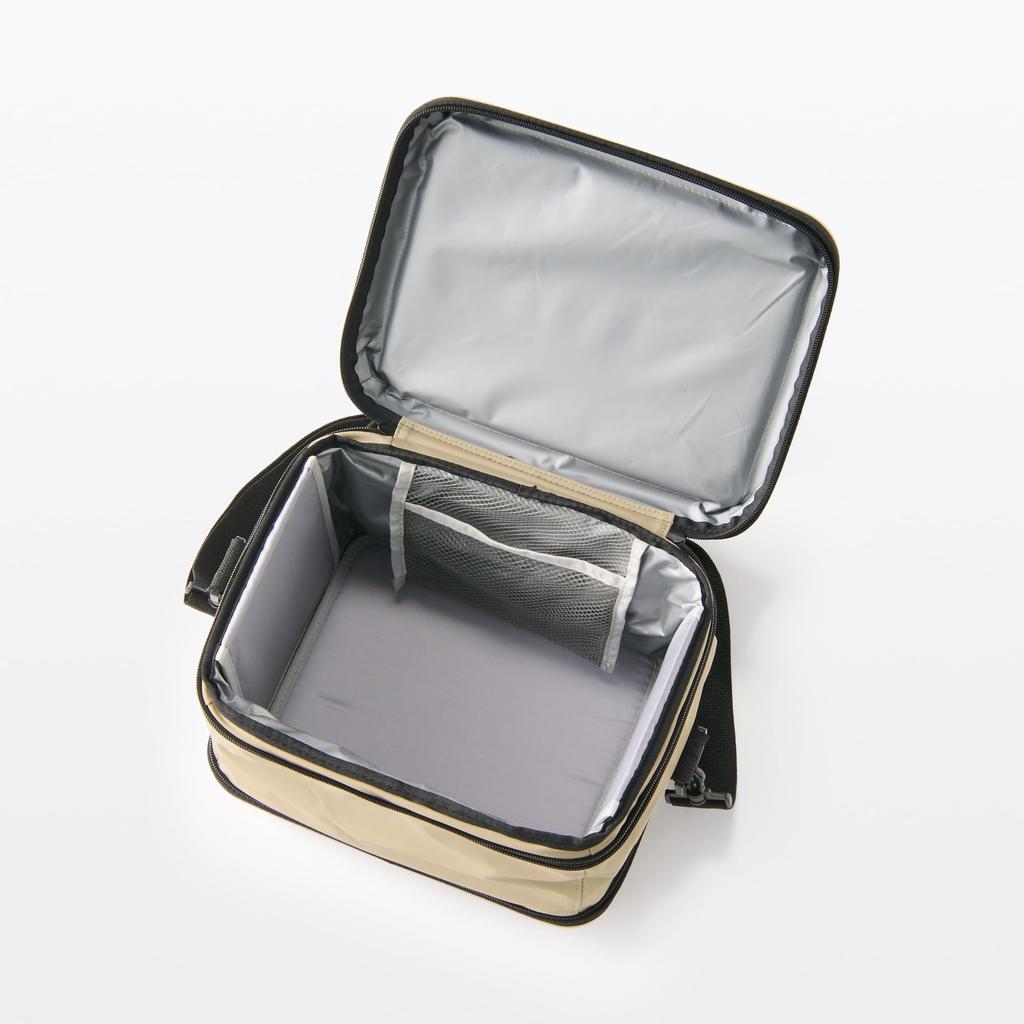 MUJI Foldable Soft Cooler Bag with Shoulder Strap, Beige, Approx. 28 X 22 X 19 Cm, 12L, 83832810