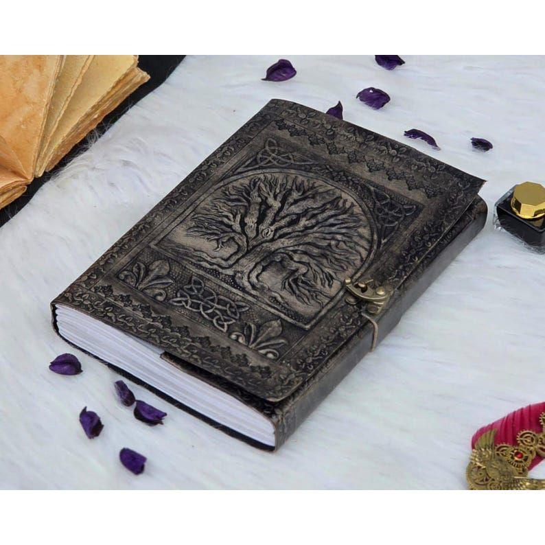 Handcrafted Tree of Life Embossed Leather Journal, Blank Notebook, Sketchbook,Christmas gift for him/her, Personalised Travel Vintage Diary