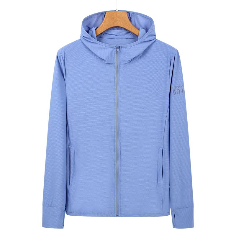 UPF 50+ Sun Protection Hoodie Jacket, Lightweight Ice Silk Breathable Sunscreen Clothing with Pockets for Fishing, Hiking