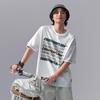 Li Ning CF Playful Attitude Letter Print Sports Knit Crew Neck Short Sleeve T-Shirt Men Tops Standard-White ATSU613-2