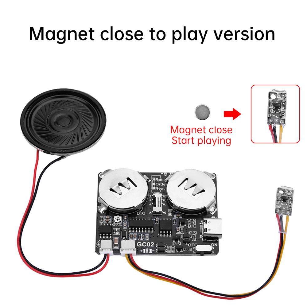 

Recordable Sound Module Button/Magnet Control Sound Chip 8M MP3 WAV Music Voice Player Programmable Board with Speaker for DIY