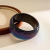 Y2K Boho Vintage Resin Bangle Women Wide Round Bracelet Dopamine Color Statement Wrist Jewelry For Daily Party Wear Accessories