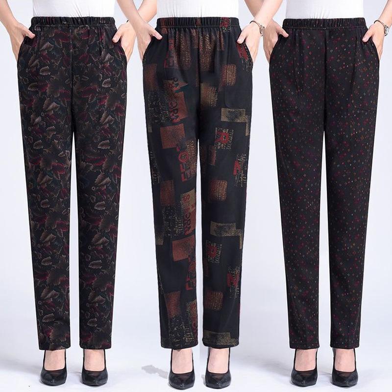 Zimní dámské kalhoty Mom Pants Plus Sametové tlusté zimní kalhoty Volné kalhoty s elastickým pasem