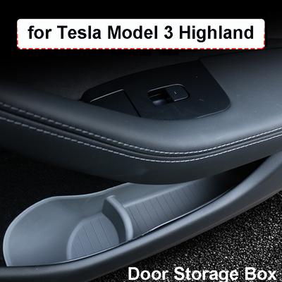 Dla Tesla Model 3 Highland 2024 Pudełko Organizer do Przechowywania Bocznego Drzwi Wodoodporny TPE Uchwyt na Parasol Etui na Telefon na Śmieci Nowe Akcesoria