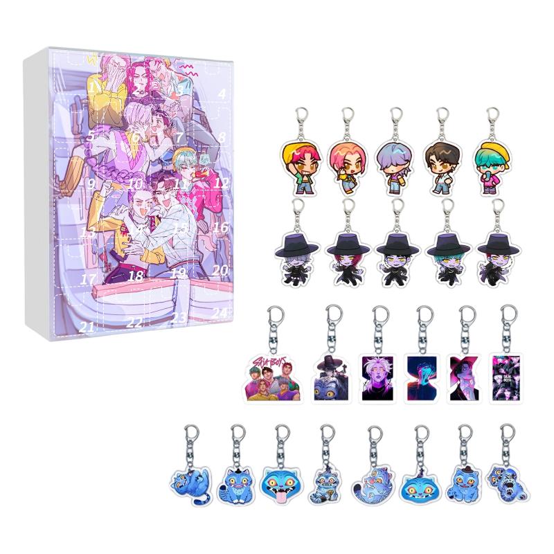 Kpop Caçadores de Demônios Caixa Surpresa Caixa Misteriosa 24 Dias Contagem Regressiva de Natal Calendário do Advento Chaveiro Pingente de Bolsa Presente de Festival