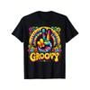 European Sizes Groovy Tie-Dye Peace Sign Tee - Retro Hippie Style,  Loose Fit, Round Neck