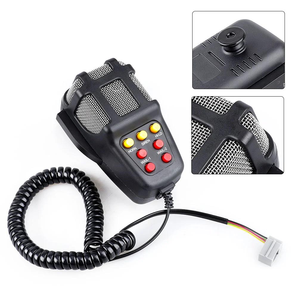Car Alarm Horn DC 12V 100W 125dB 7 Sound with MIC Loud Motorcycle Siren Vehicle Truck Warning Loudspeaker Plastic Police Firemen