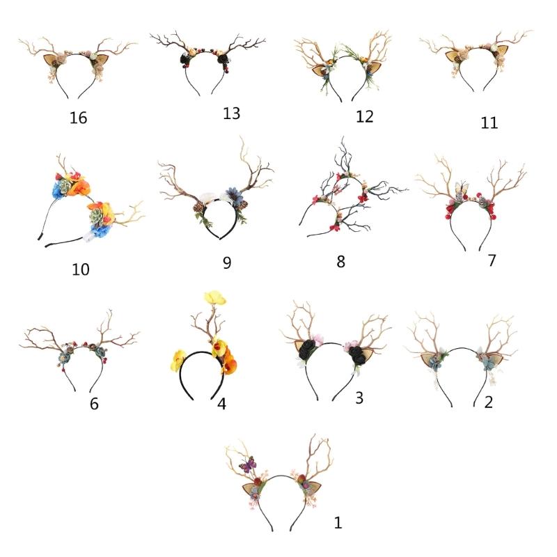 Cute Tree Branch Reindeer Antler Hair Hoop Women Photography Makeup Headband for Christmas Party Hair Accessories