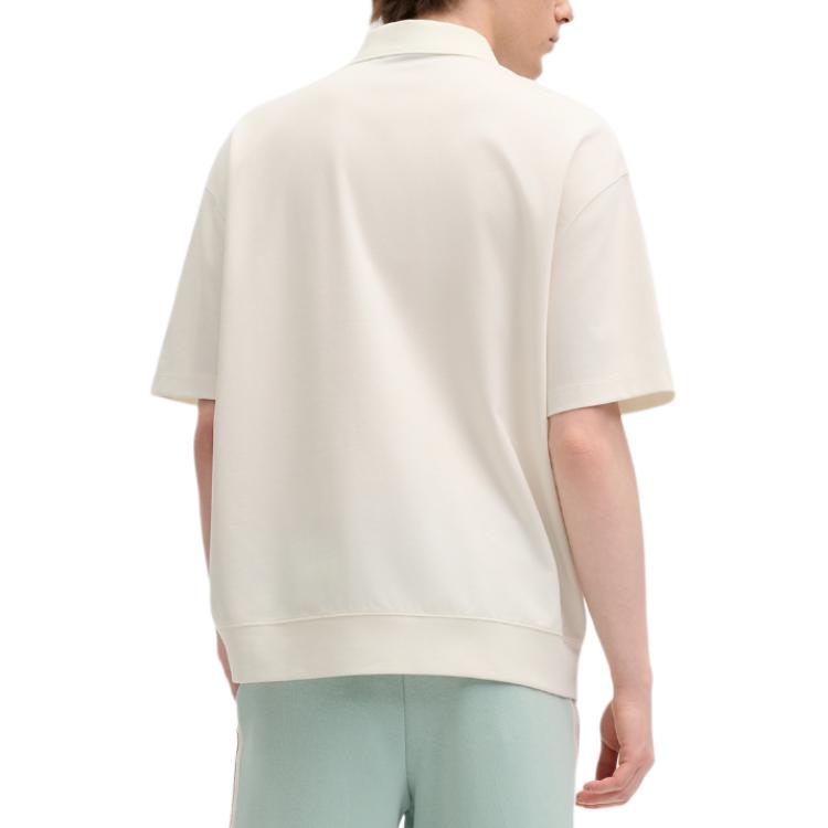 FILA Original Comfortable Casual Short Sleeve Polo Shirt Unisex tops Cloud-Mushroom-White F51M519104F-WT