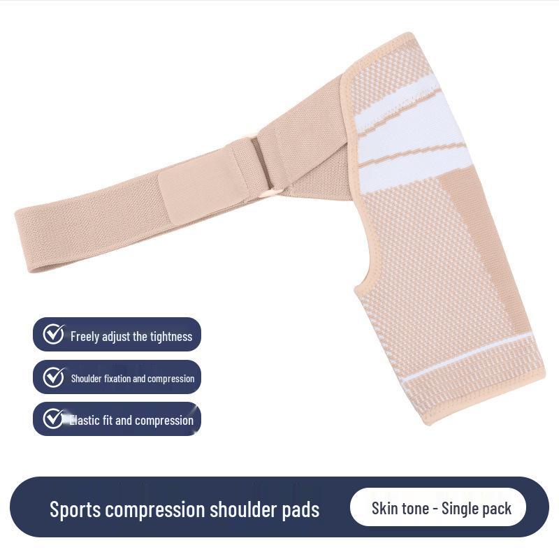 Adjustable Compression Shoulder Protector for Men - Adult Sports Shoulder Pad for Weightlifting and Strain Support