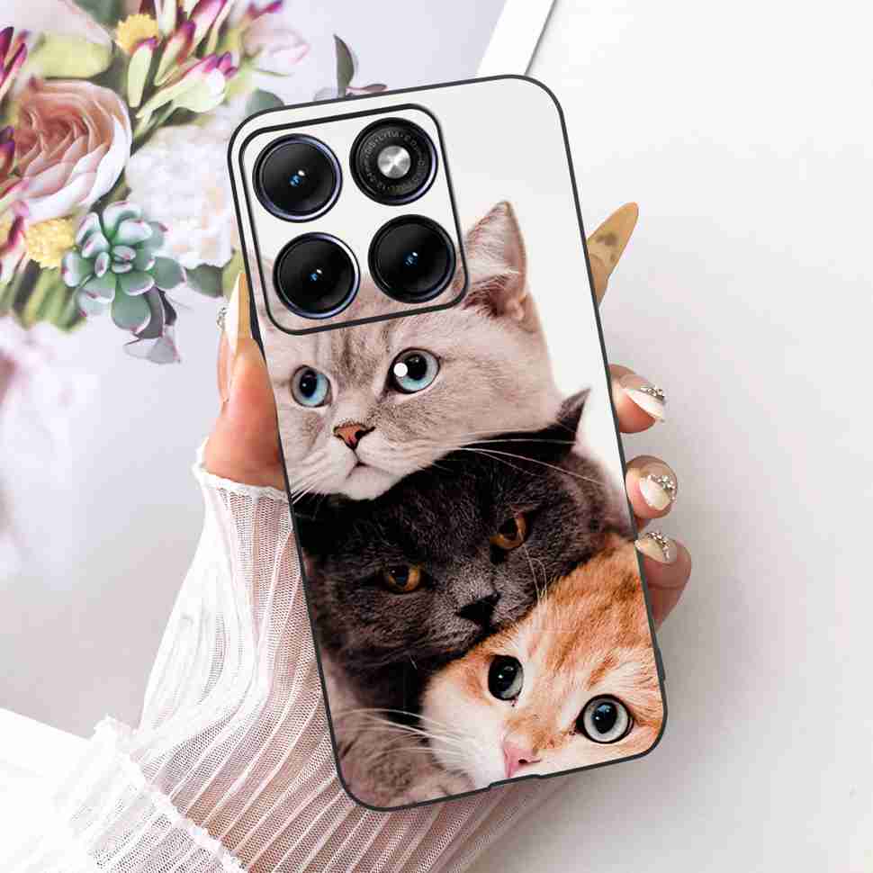 For Motorola Edge 70 Fusion 5G Case Cartoon Cat Panda TPU Black Cover For XT2605-1 XT2605-2 XT2605-4 Soft Silicone Phone Cases