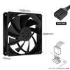 Novonest PC Case Fans 120mm PWM High Performance Silent Fans PWM 4PIN Connector PC Parts Cooling Fans 3-Pack All Black [NK12BK4-3]