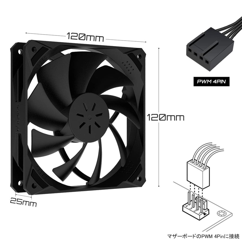 Novonest PC Case Fans 120mm PWM High Performance Silent Fans PWM 4PIN Connector PC Parts Cooling Fans 3-Pack All Black [NK12BK4-3]