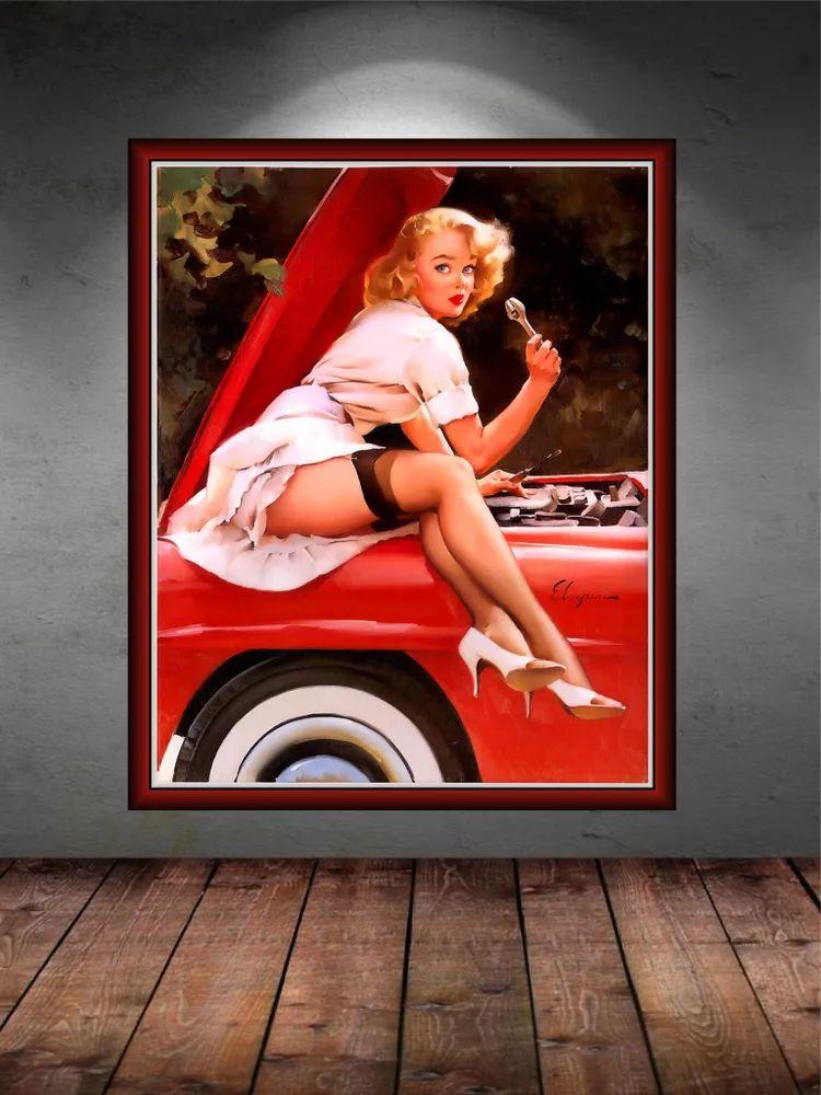 20x30cm Metal Tin Sign Poster - Pinup Girl Retro Wall Art