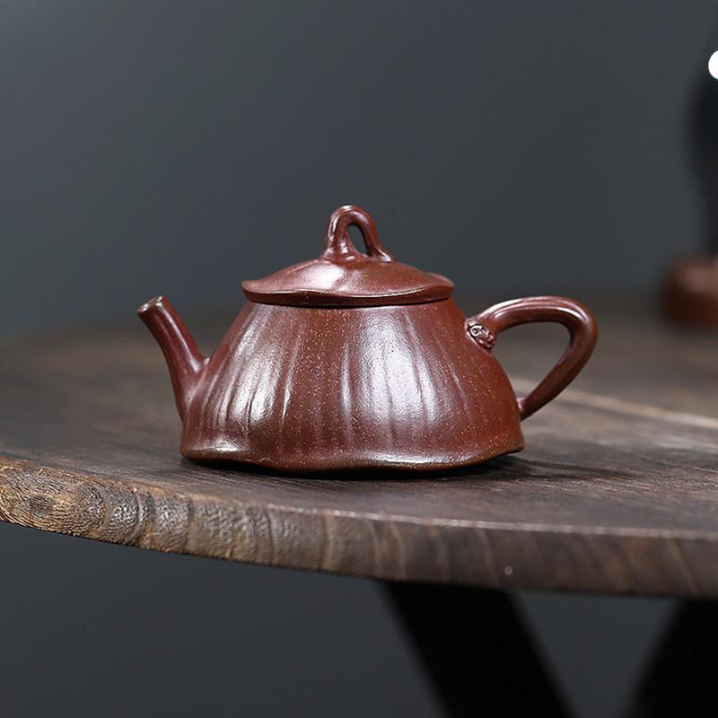 140ml Yixing Handmade Purple Clay Teapot Lotus Shape Zisha Tea Pot Beauty Tea Infuser Kettle Chinese Tea Set Accessories Teaware