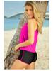 Women's Printed High-Waisted Boyleg Tankini: European & American Swimwear