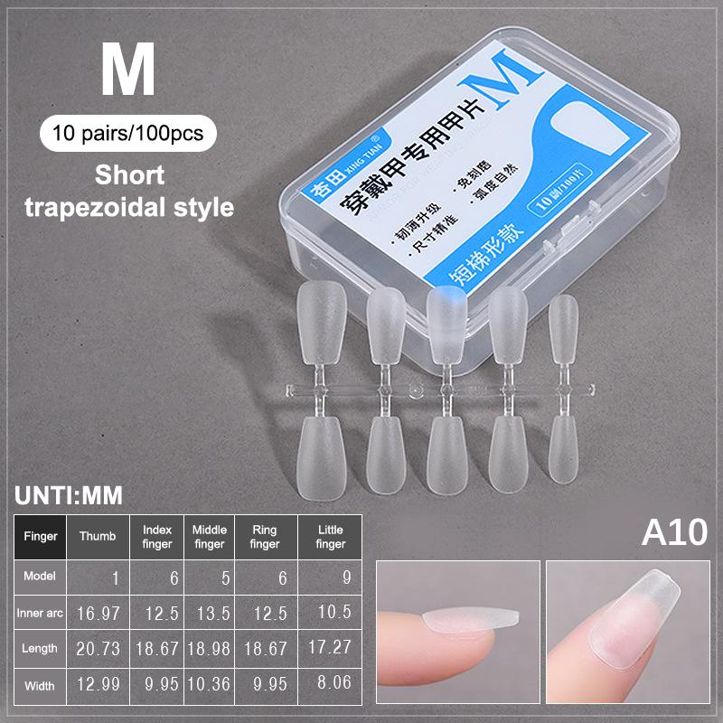 100PCS/Box Fake Nail Tips Medium Design Matte Finish False Nails Manicure Tool Extension Press On Nails