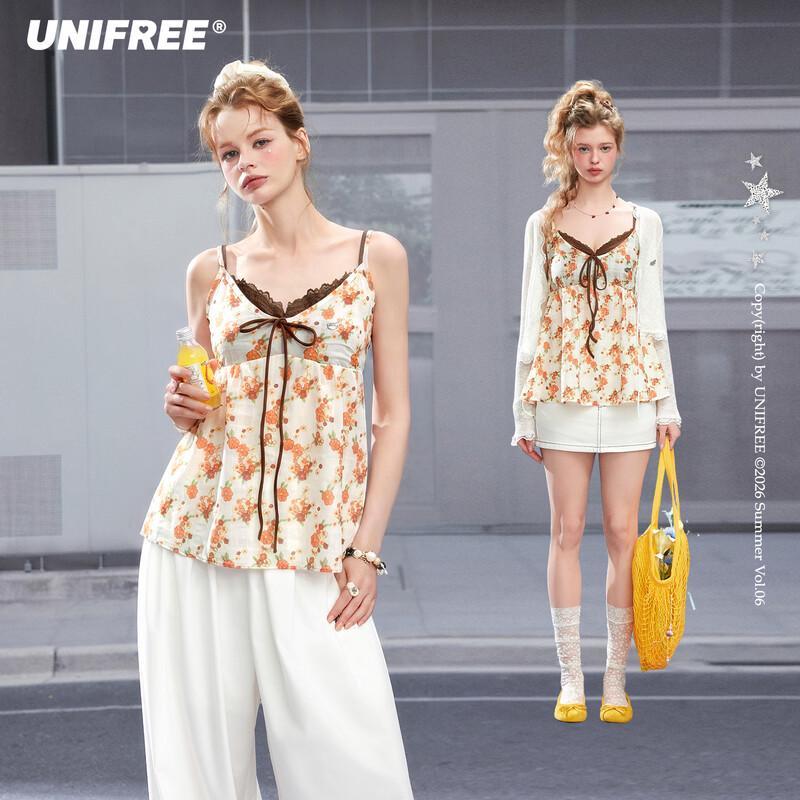 UNIFREE Women s French Floral Lace Camisole Vest One Size