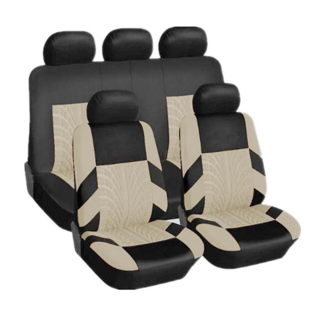 Embroidery Car Seat Cover Set Fit for Dacia Duster Sandero Renault Clio Fiat Panda Lancia Ypsilon Universal Car Seat Protection