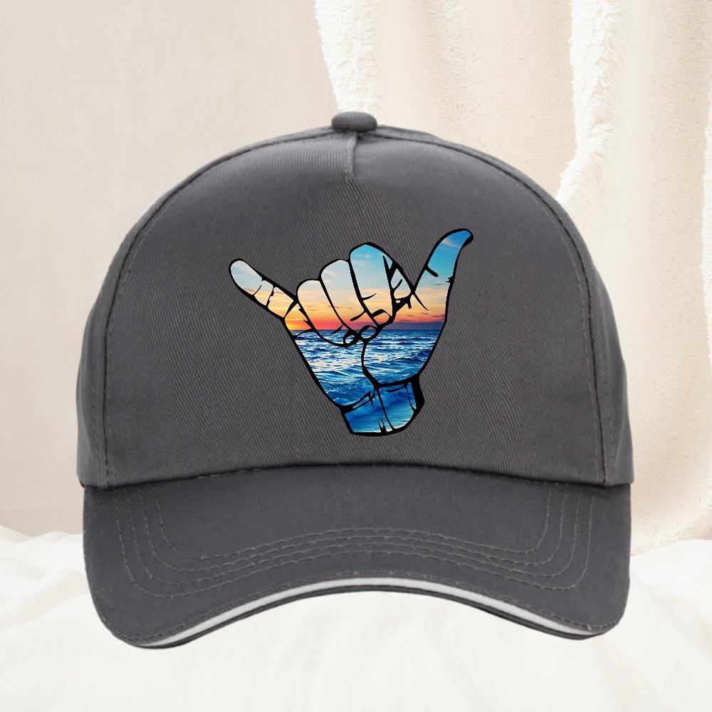 Beach Hanging Loose Surfing Hawaiian Anime Printing Baseball Cap Vintage Adjustable Dad Hat Funny Trucker Hat