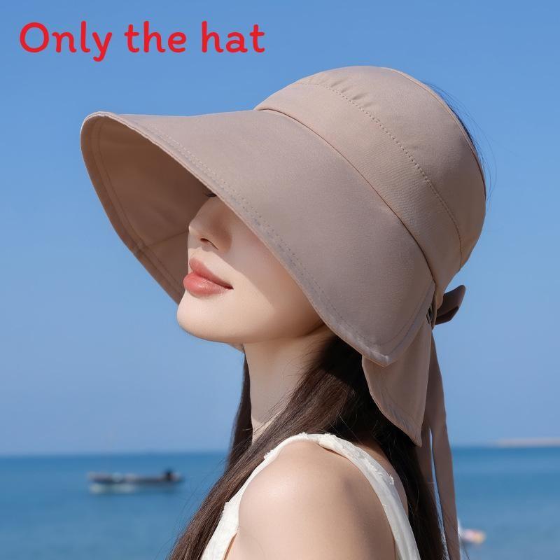 Wide Summer Brimmed Sun Protection Hat With Bow Decoration For Daily Outdoor