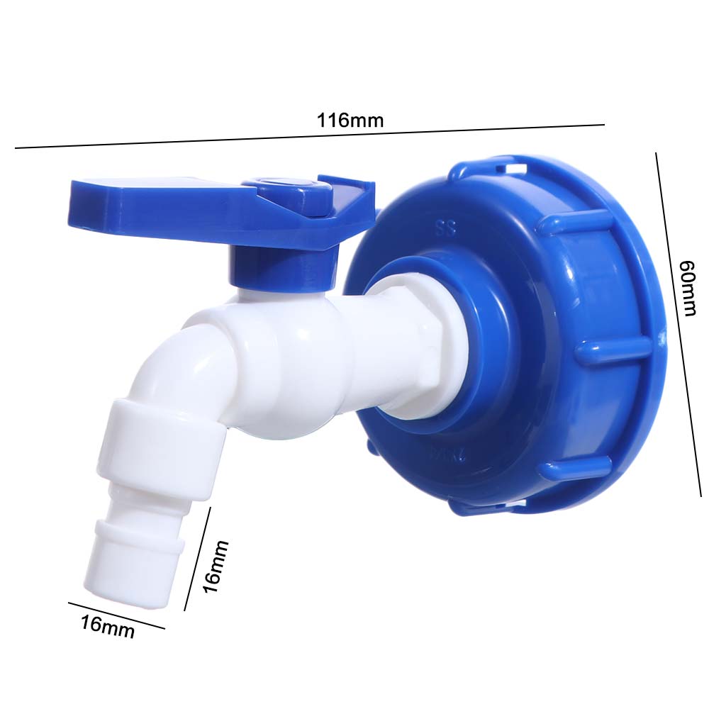 S60x6 Coarse Thread IBC Tank Tap Adapter Valve 1/2'' 3/4'' Durable Water Coupling Adapter Quick Connect