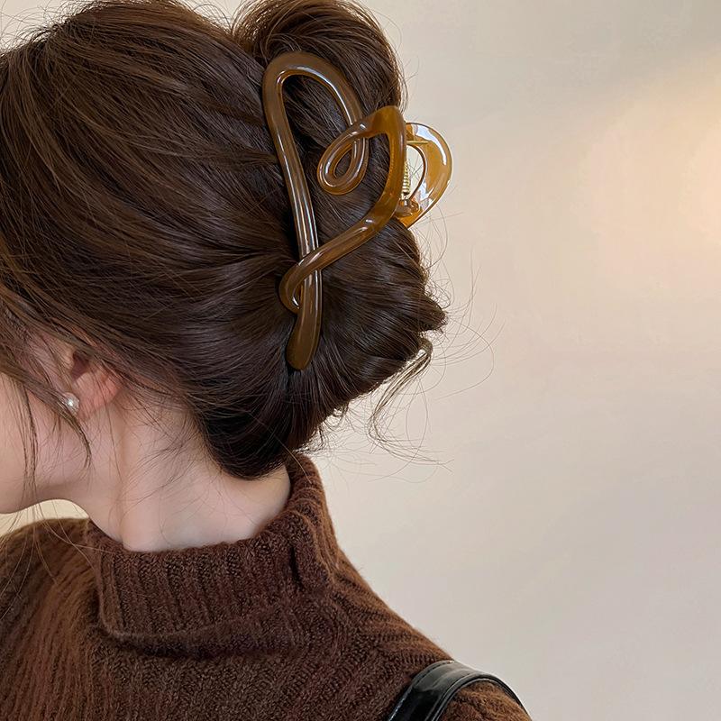 Love Grab Clip Women's High-end Temperament Shark Clip Hairpin Back Head Clip Headgear Simple Hairpin Spring