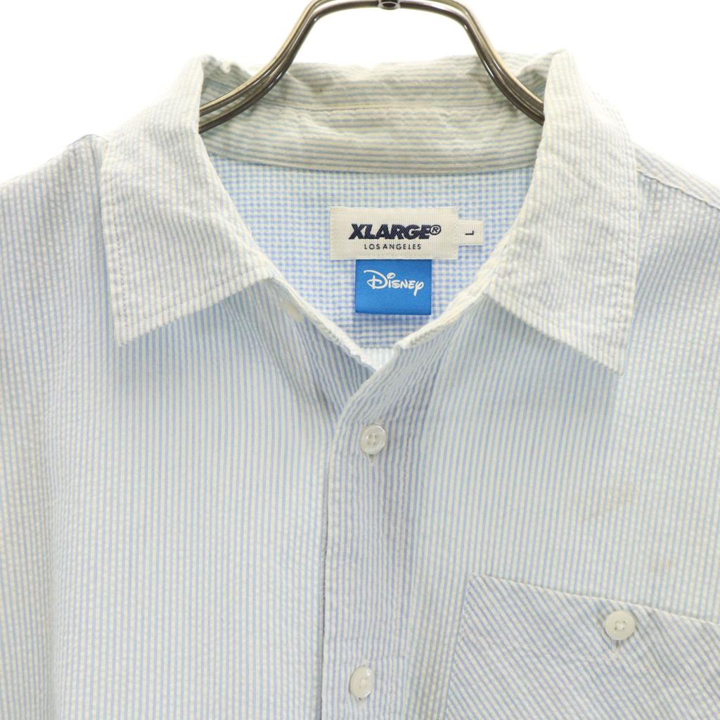 Xlarge Disney Collaboration Made In Japan Back Print Mickey Mouse Short Sleeve Seersucker Shirt Men's Used