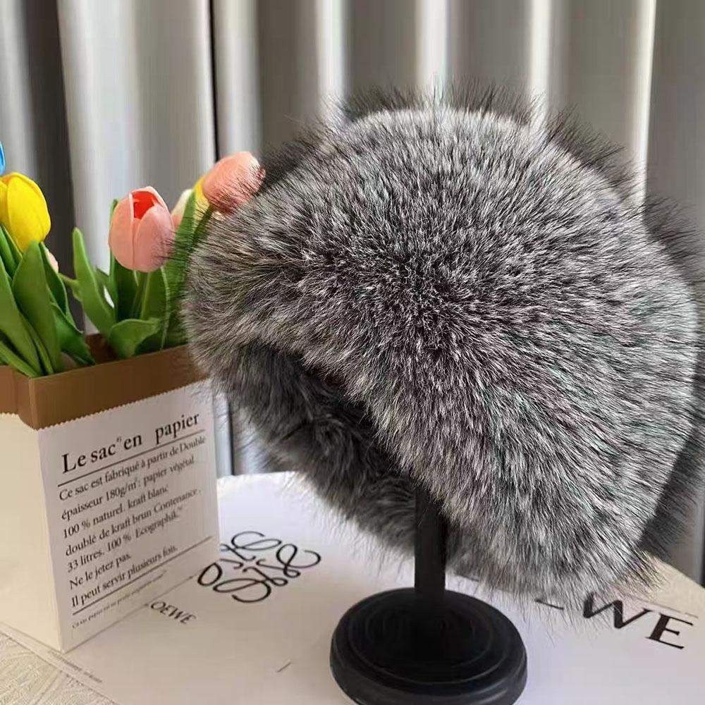 Fur Hat Women Warm Snow Ski Cap Female Fluffy Faux Fur Bucket Hat Thick Winter Outdoor Earwarmer Windproof Ear Protect Caps