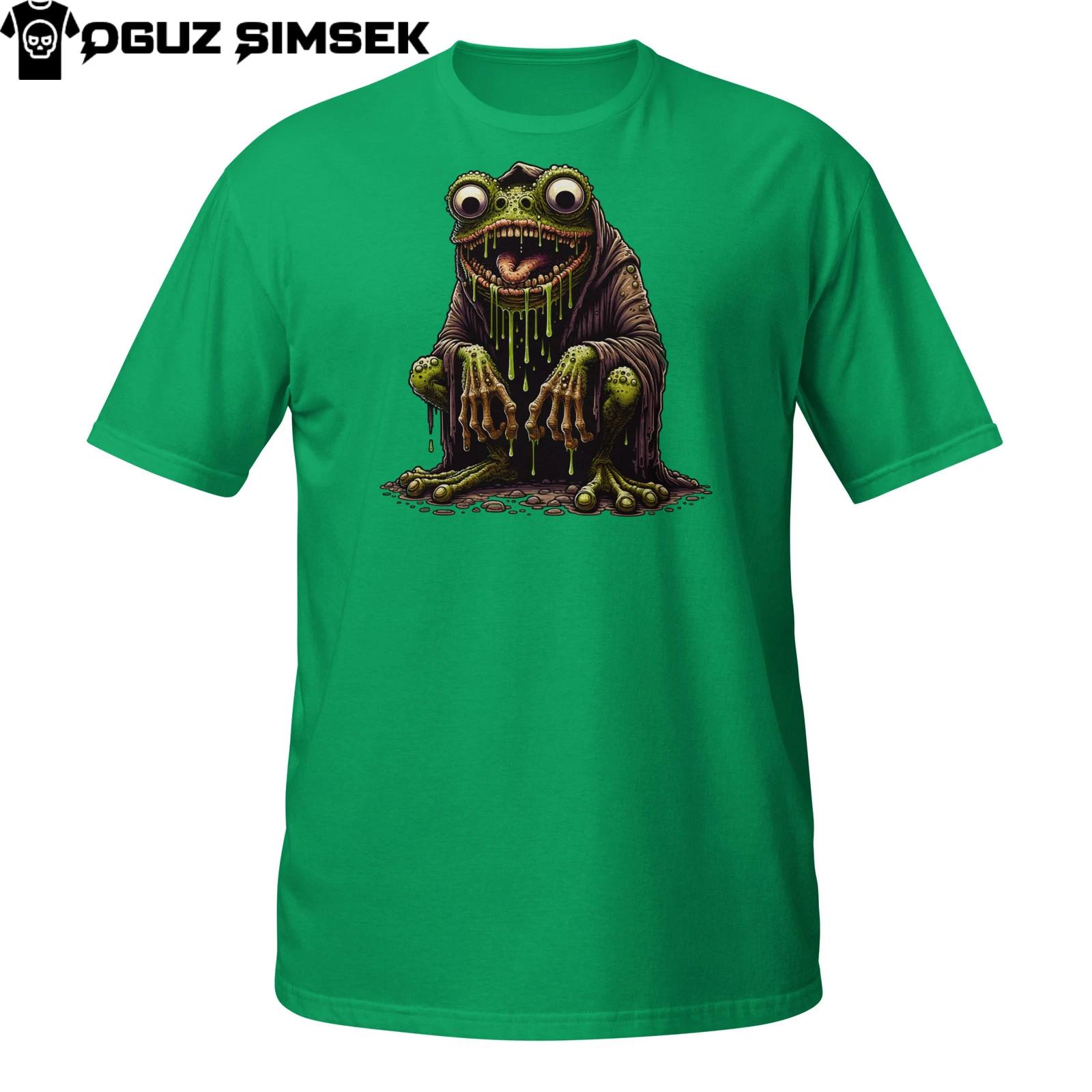 Slime Frog T-Shirt Mens Womens Tees Top | Creepy Dripping Monster Toad | Gothic Swamp Creature Tee L