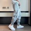 Autumn Men Pants Solid Color All Match Drawstring Elastic Waist Loose Ankle Tied Pants for Daily Wear