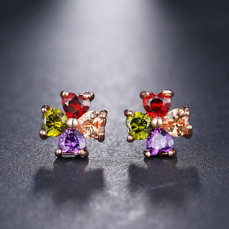 Colorful Cubic Zirconia Long Drop Earrings, Luxury Geometric Crystal Earrings, Elegant Evening Party Jewelry Gift