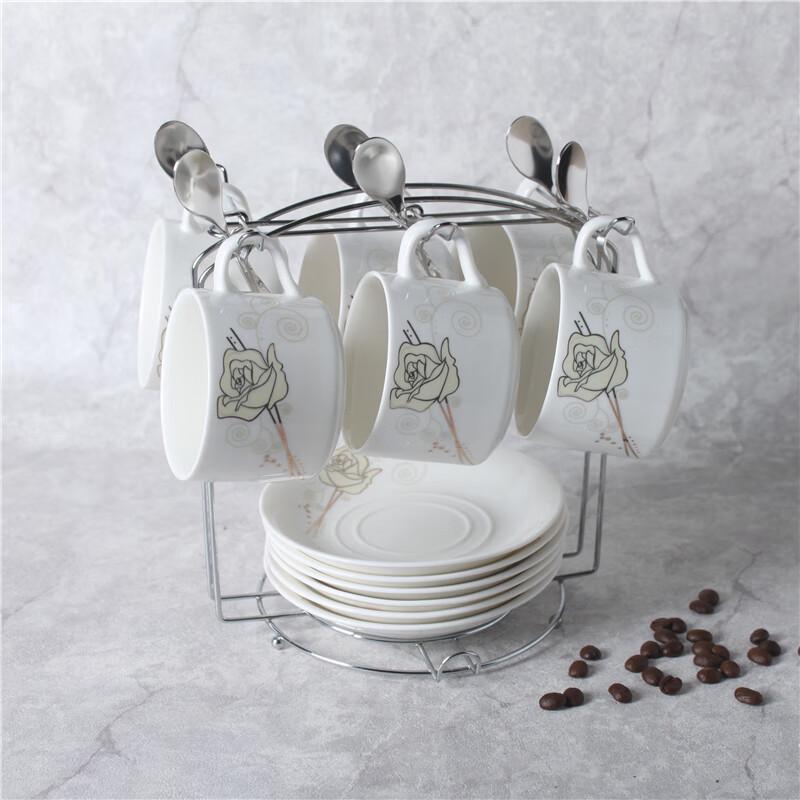 Zhaoran European Ceramic Coffee Cup Set with Rack