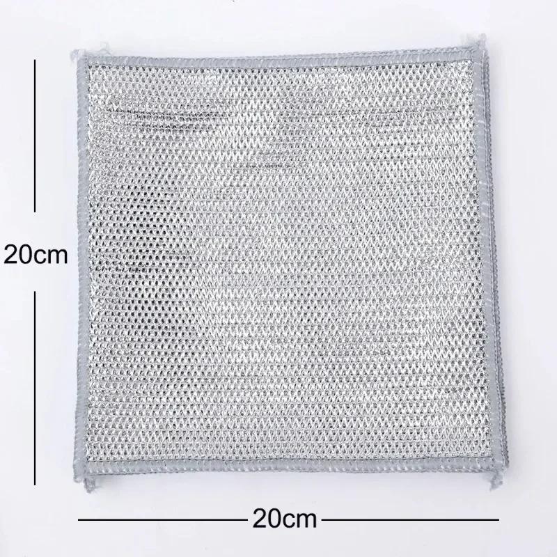 Silver Wire Dish Scrubber Pads, No Scratch Kitchen Cleaning Cloths, Multipurpose Reusable Household Scouring Pads for Pots Pans 10pcs