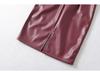 Sleek PU Leather High-Waisted Short Skirt with Waistband - Sexy, Hip-Hugging Design for Autumn/Winter