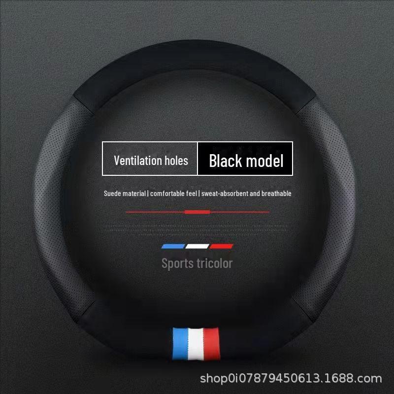 Universeller Lenkradbezug aus Wildleder: Winter und Ganzjahres-Rutschfest, Schweißabsorbierend, Atmungsaktiv für Männer und Frauen