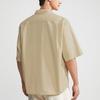 Calvin Klein Solid Color Single-Breasted Cotton Loose Short Sleeve Shirt Men Tops Khaki 40LM114-CF1