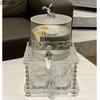 Transparent Glass Cold Water Kettle Creative Tea Set Bar Family Gathering Beverage Juice Bucket with Faucet Tea Ceremony Tea Set